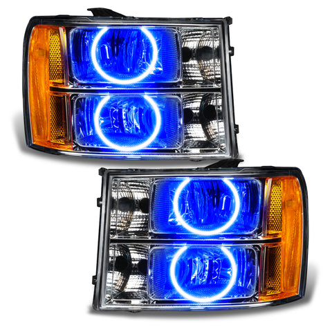 Oracle Lighting 07-13 GMC Sierra Pre-Assembled LED Halo Headlights - Blue - 8165-002