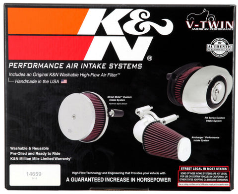 K&N 00-16 Harley Davidson Street Metal Intake System Flare Black - RK-3932B