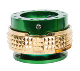 NRG Quick Release Kit - Pyramid Edition - Green Body / Chrome Gold Pyramid Ring - SRK-210GN/CG