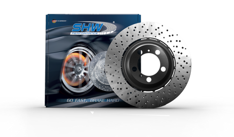 SHW 2022 Audi S3 2.0L Front Cross-Drilled Lightweight Brake Rotor (5WA615301A) - VFX43801