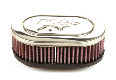 K&N Universal Chrome Filter 2in Flange ID/2in Height/0.625in Flange Length/4in Width - RC-2370