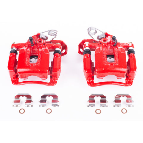 Power Stop 11-16 Hyundai Elantra Rear Red Calipers w/Brackets - Pair - S6454