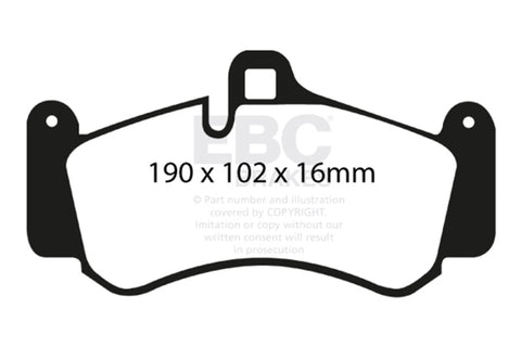 EBC Racing 03-05 Porsche 911 (996) (Cast Iron Disc Only) RP-1 Race Front Brake Pads - DP81516RP1