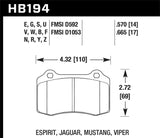 Hawk 10-11 Chevy Camaro SS DTC-60 Race Rear Brake Pads - HB194G.570