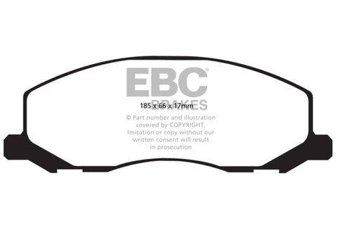 EBC 10-11 Saab 9-5 2.0 Turbo (13.3 inch front rotor) Redstuff Front Brake Pads - DP32015C