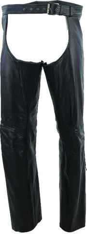 Kuryakyn Leather By River Road Plains Leather Chaps Black - Large - 094420