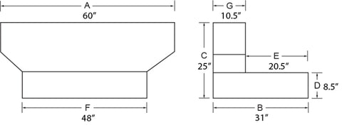 Tradesman Aluminum L-Shape Liquid Storage Tank (100 Gallon Capacity) - Brite - 3212