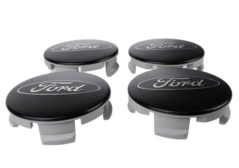 Ford Racing Ford Car Black & Chrome Wheel Center Cap Kit - Satin - M-1096K-BCS