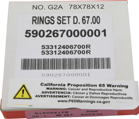 Vertex Pistons 88-06 YFS 200 Blaster Piston Ring - 1.00mm - 590267000001