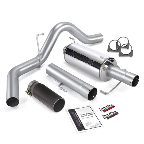 Banks Power 04-07 Dodge 5.9L 325Hp SCLB/CCSB Monster Exhaust System - SS Single Exhaust w/ Black Tip - 48700-B