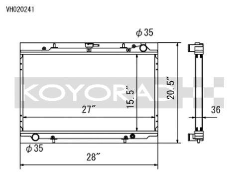 Koyo 90-96 Nissan 300ZX 3.0L Non Turbo MT Radiator - VH020241