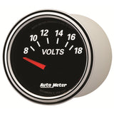 Autometer Designer Black II 52mm 18V Voltmeter Gauge - 1293
