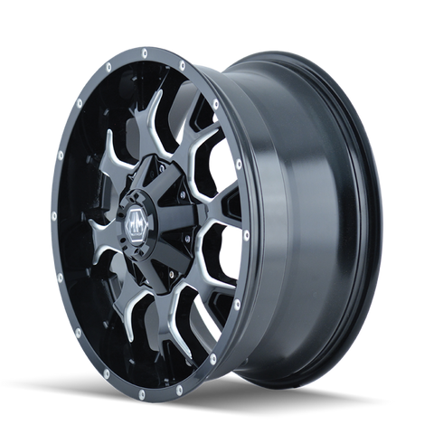 Mayhem 8015 Warrior 20x10 / 5x127 BP / -25mm Offset / 87mm Hub Black w/ Milled Spokes Wheel - 8015-2152M