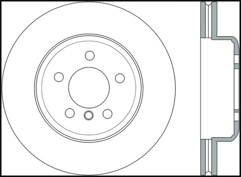 StopTech 11-15 BMW 535i/535xi/ 12-15 640i Front Right Drilled Sport Brake Rotor - 128.34124R