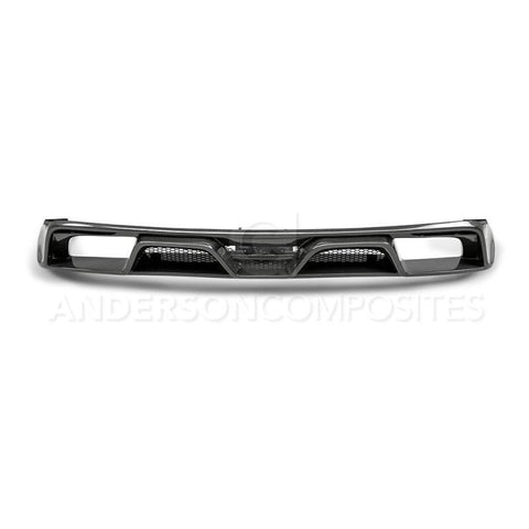 Anderson Composites 15-16 Ford Mustang R-Style Carbon Fiber Rear Valance (for Quad Tip Exhaust) - AC-RL15FDMU-GR