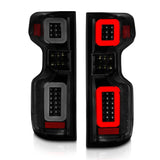 ANZO 19-21 Chevy Silverado Work Truck Full LED Taillights Blk Housing Smoke Lens G2 (w/C light Bars) - 311418