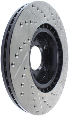 StopTech 1/02-05 Infiniti G35 (alloy disc) / 6/02-05 Nissan 350Z Slotted & Drilled Right Front Rotor - 127.42074R