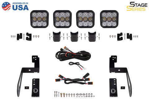 Diode Dynamics Jeep JK SS5 4-Pod CrossLink Grille Lightbar Kit Sport - Yellow Combo - DD7230