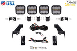 Diode Dynamics Jeep JL SS5 4-Pod CrossLink Grille Lightbar Kit Sport - White Combo - DD6826