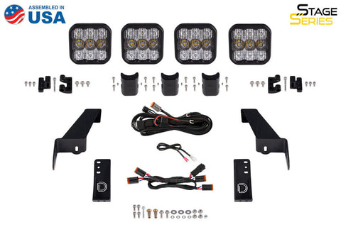Diode Dynamics Jeep JL SS5 4-Pod CrossLink Grille Lightbar Kit Sport - White Combo - DD6826