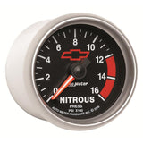 Autometer GM Bowtie Black 2-1/16in 0-1600 PSI Nitrous Pressure - Digital Stepper Motor - 3674-00406