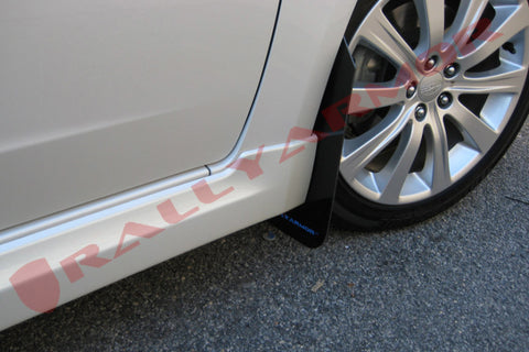 Rally Armor 08-10 Subaru WRX (Hatch & Sedan) / 08-11 Impreza 2.5i Black UR Mud Flap w/ Blue Logo - MF6-UR-BLK/BL