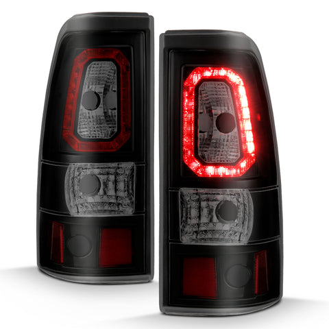 ANZO 2003-2006 Chevy Silverado 1500 LED Taillights Plank Style Black w/Smoke Lens - 311328