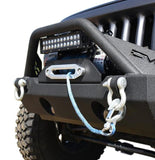 DV8 Offroad 07-18 Jeep Wrangler JK/JL FS-15 Steel Stubby Front Bumper w/ Fog Lights - FBSHTB-15