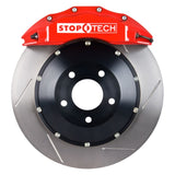 StopTech 05-10 Mustang GT S197 Front BBK w/ Red ST-60 Calipers Slotted 355x32mm Rotors/Pads/SS Lines - 83.330.6700.71