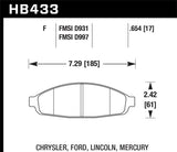 Hawk 03-11 Ford Crown Victoria DTC-70 Race Front Brake Pads - HB433U.654