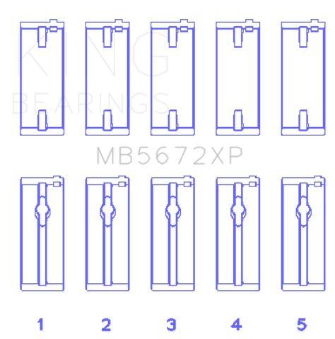 King Ford Escort/Sierra YB 2.0L DOHC Cosworth (Size STD) Performance Main Bearing Set - MB5672XP