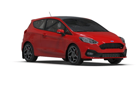 Rally Armor 18-23 Ford Fiesta ST MK8 Black UR Mud Flap w/Red Logo - MF60-UR-BLK/RD