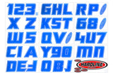 Hardline Boat Lettering Registration Installation Kit 3 in. - 900 Blue - Blue900