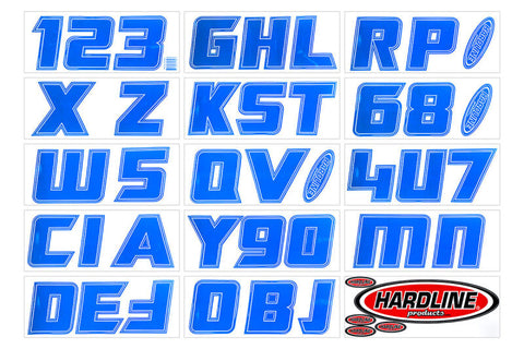Hardline Boat Lettering Registration Installation Kit 3 in. - 900 Blue - Blue900