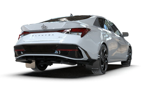 Rally Armor 24-26 Hyundai Elantra N/N Line Black Mud Flap w/Red Logo - MF120-UR-BLK-RD