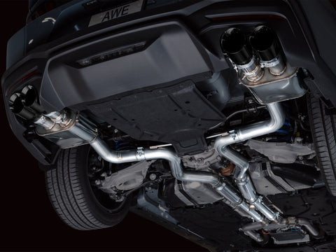 AWE 2024 Ford Mustang GT Fastback S650 RWD SwitchPath Cat-Back Exhaust w/ Quad Diamond Black Tips - 3025-43650