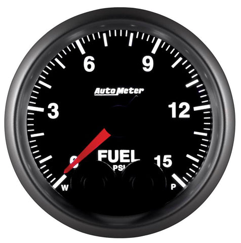 AutoMeter Gauge Fuel Press 2-1/16in. 15PSI Stepper Motor W/Peak & Warn Elite - 5667