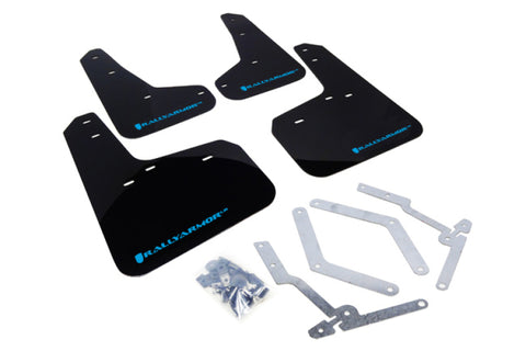 Rally Armor 12-19 Ford Focus ST / 16-19 RS Black UR Mud Flap w/Nitrous Blue Logo - MF27-UR-BLK/NB