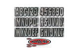 Hardline Boat Lettering Registration Kit 3 in. - 320 Chrome/Black - CHBLK320