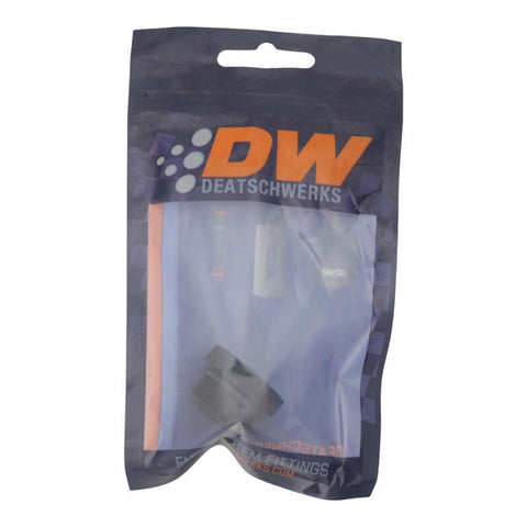 DeatschWerks 10AN ORB Male Plug Fitting with 1/8in NPT Gauge Port - Anodized Matte Black - 6-02-0732-B