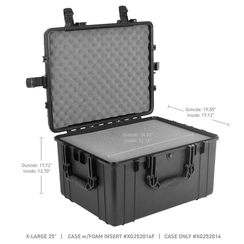 Go Rhino XVenture Gear Hard Case w/Foam - Extra Large 25in. / Lockable / IP67 - Tex. Blk - XG252014F