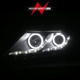 ANZO 2011-2013 Kia Optima Projector Headlights w/ Halo Black (CCFL) - 121460