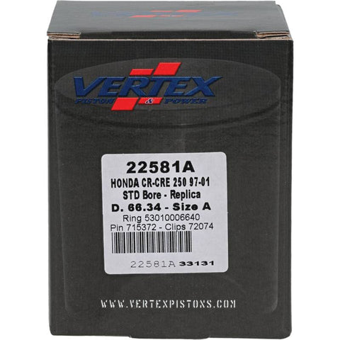Vertex Piston 97-01 Honda CR 250 R 250cc Cast Replica Piston Kit - 22581A