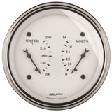 AutoMeter Gauge Dual Wtmp & Volt 3-3/8in. 250 Deg. F & 18V Elec Old Tyme White - 1630