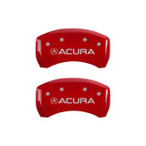 MGP 4 Caliper Covers Engraved Front & Rear Acura Red finish silver ch - 39018SACURD