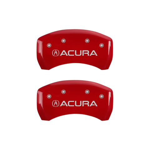 MGP 4 Caliper Covers Engraved Front & Rear Acura Red finish silver ch - 39018SACURD