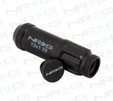 NRG 700 Series M12 X 1.25 Steel Lug Nut w/Dust Cap Cover Set 21 Pc w/Locks & Lock Socket - Black - LN-LS710BK-21