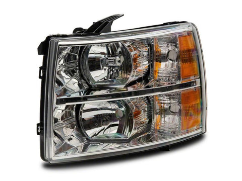Raxiom 07-14 Chevrolet Silverado 1500 Axial OEM Rep Headlights- Chrome Housing (Clear Lens) - S122323