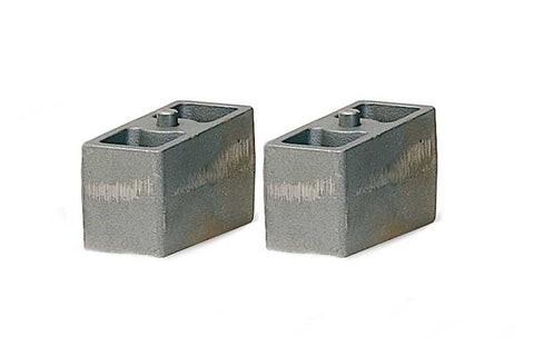 Fabtech 4in Front Leaf Spring Block Kit - 3in Wide w/Bump Stop - FTSBK43