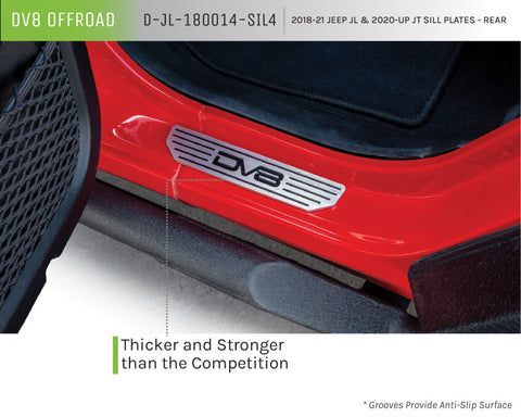 DV8 Offroad 2018-2019 Jeep Gladiator JL Rear Sill Plates - D-JL-180014-SIL4